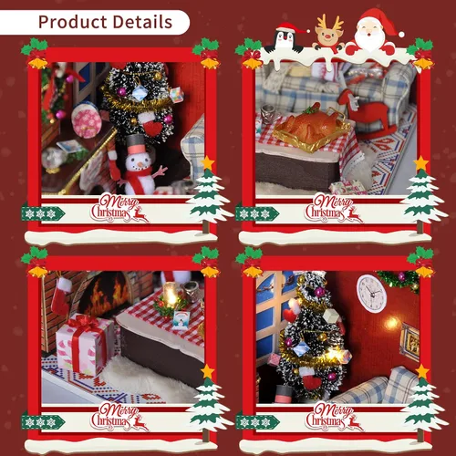 Miniatura 5 de Flever - Kit de casa de muñecas en miniatura para bricolaje, habitación creativa con muebles y cubierta de vidrio para regalo de arte romántico