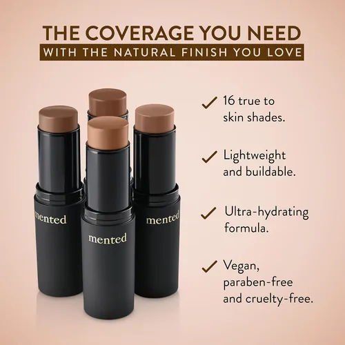 Miniatura 2 de Mented Cosmetics - Base de maquillaje en barra, corrector y barra de contorno para piel oscura, base en crema para mujeres negras, vegano y libre