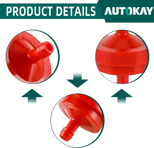 Miniatura 5 de AUTOKAY Filtro de combustible de gas en línea de 1/4" para cortadora de césped Compatible con 298090 298090S Toro 42-5240 56-6360 John Deere