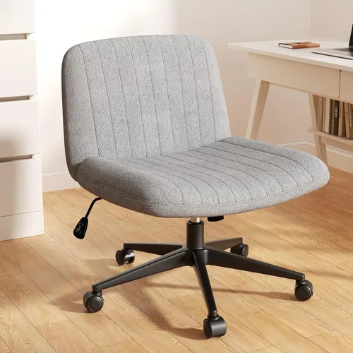 Miniatura 9 de Silla cruzada con ruedas, silla de oficina con patas cruzadas, sillas de oficina sin brazos, sillas de oficina giratorias de tela inclinable