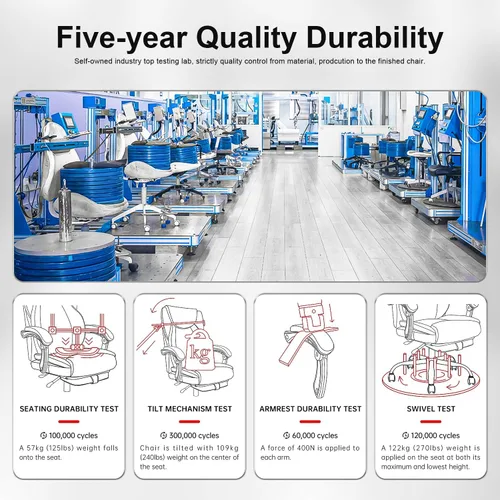 Miniatura 6 de amseatec Silla de oficina, grande y alta, 400 libras con reposapiés, ergonómica con respaldo ajustable, silla de computadora reclinable con doble