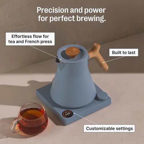 Miniatura 3 de Fellow Corvo EKG Pro Hervidor Eléctrico de Té - Calentamiento Rápido, Control Preciso de Temperatura, Programación, Temporizador de Infusión Azul