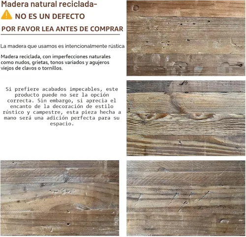 Miniatura 3 de HOKYHOKY Mesa consola de madera maciza recuperada, mesa de entrada de granja de 43.3 pulgadas, mesas de sofá estrechas detrás del sofá, mesas