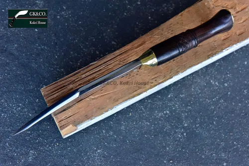 Miniatura 4 de Kukri/Khukuri genuino - Cuchillo de cocina auténtico Cheetlange de hoja de 5 pulgadas hecho a mano por GK & CO.Kukri House en Nepal