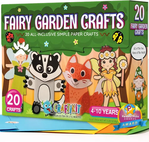 Craftikit® 20 Manualidades de Jardín de Hadas Ganadoras de Premios para Niños - 20 Manualidades de Papel para Niños Pequeños Divertidas Todo