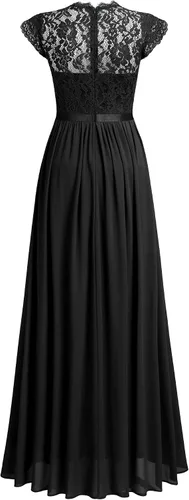 Miniatura 7 de Miusol - Maxi vestido floral con encaje para fiesta de noche y uso formal para mujer