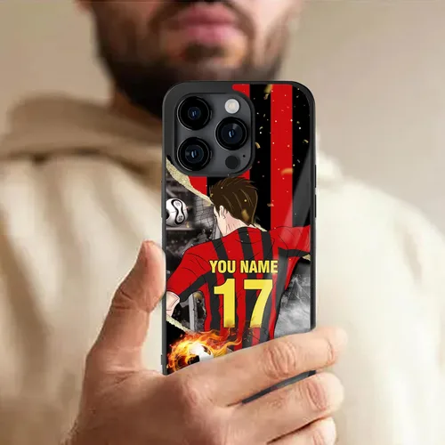 Miniatura 6 de Fundas personalizadas con nombre y número de fútbol para iPhone 11, 12, 13, 14, 15, 16, 17, 16 Pro Max Plus Mini, Samsung Galaxy Note10 Note20 S8 9