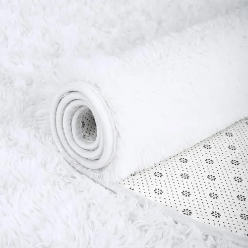 Miniatura 2 de ISEAU Alfombra ovalada esponjosa, moderna alfombra de felpa lanuda para dormitorio de niños, extra cómoda, bonita, alfombra de noche para habitación