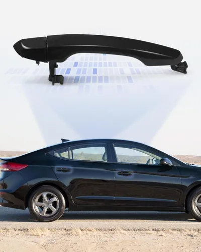 Miniatura 4 de Manija de puerta exterior Compatible con Hyundai Elantra 2017 2018 2019 2020 2021 2022 Lado izquierdo trasero Negro