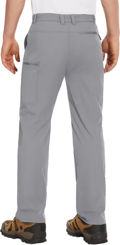 Miniatura 2 de MAGCOMSEN Pantalones de senderismo para hombre, 6 bolsillos, resistentes al agua, pantalones de trabajo de pesca Ripstop, ligeros, de secado rápido