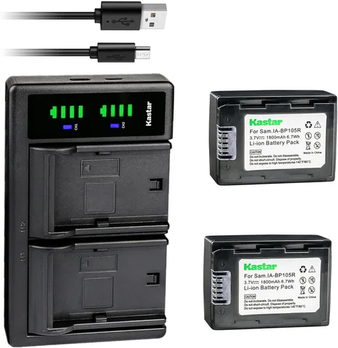 Miniatura 5 de Kastar Reemplazo del cargador de batería USB IA-BP105R LTD2 para cámaras Samsung HMX-F80BN, HMX-F80SN, HMX-F80BN/XAA, HMX-F80SN/XAA, HMX-F800
