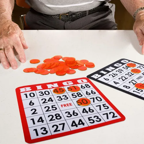 Miniatura 4 de GSE Games & Sports Expert Chips de bingo naranja, 1000 piezas de chips de conteo transparentes de alto contraste de 3/4 pulgadas