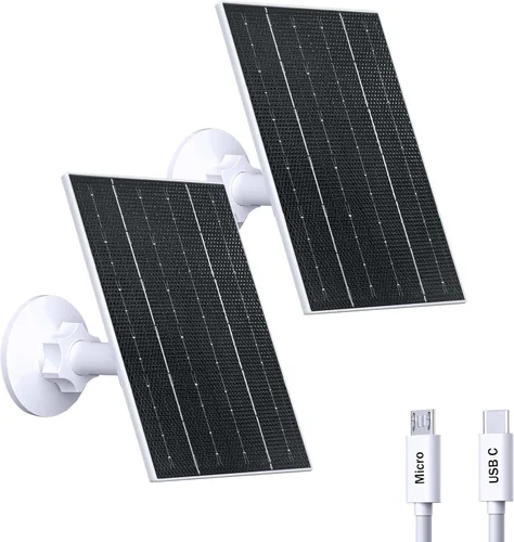 Miniatura 7 de Zivif Panel solar para cámara al aire libre, cargador de panel solar USB de 5 V compatible con cámara de batería recargable, cable de 9.8 pies