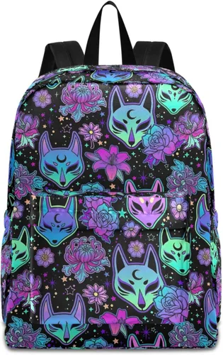 Miniatura 13 de MNSRUU Mochila para estudiantes para la escuela, Halloween, mochila luminosa de murciélagos para laptop, mochila estética para niñas, niños, mochila