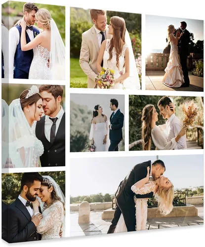 Miniatura 16 de DOARTDO Impresiones en lienzo personalizadas con tus fotos, collage personalizado de arte de pared para familia, boda, bebé, mascota, perro, marco 9