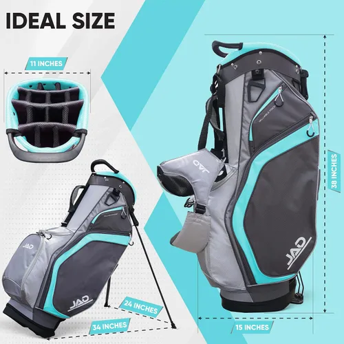 Miniatura 3 de Bolsa de golf ligera para mujer JAD, bolsa de golf con soporte para mujeres/damas, 14 divisores superiores, ultra ligera, bolsillos grandes