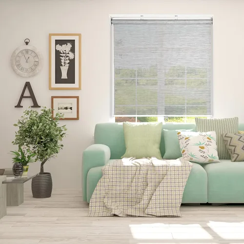 Miniatura 9 de ARLO BLINDS Persiana enrollable de tela de tejido natural, transparente, filtro de luz, inalámbrica, 22 pulgadas de ancho x 60 pulgadas de alto