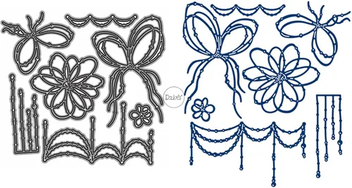Miniatura 21 de DzIxY Juego de troqueles de corte de metal de encaje con flores antiguas para hacer tarjetas, juegos de troqueles de papel de gofrado, plantillas