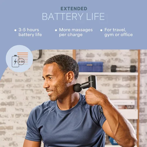 Miniatura 4 de LifePro Pistola de masaje de percusión para la espalda – Pistola de masaje portátil de mano para tejido profundo para atletas – Pistola de masaje