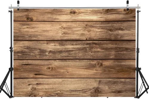 Miniatura 2 de Fondo de pared de madera rústica de 10 x 8 pies, tablero de madera marrón natural, fondo de fotografía, baby shower, fiesta de cumpleaños