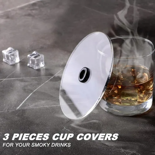 Miniatura 6 de 3 fundas para tazas de pistola de ahumar, tapas de infusor, fundas de bebidas de cóctel, accesorios para pistolas de fumar para copas de vino