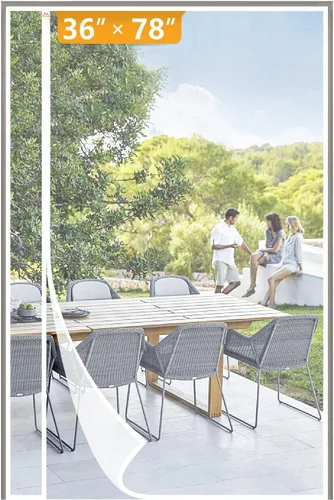 Miniatura 50 de Yotache Puerta mosquitera magnética reversible con apertura lateral izquierda y derecha, se adapta a puertas de 28 x 78 pulgadas, cortina de malla
