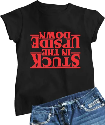 Miniatura 30 de Go All Out Camiseta para mujer Stuck in The Upside Down