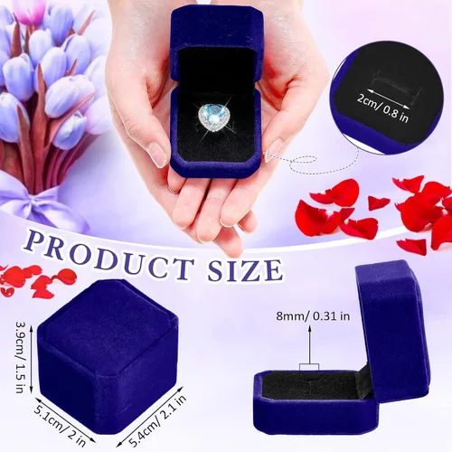 Miniatura 2 de Laumoi Caja de terciopelo para anillos de 36 piezas para ceremonia de boda, cajas de joyería de compromiso, estuche de exhibición para anillos