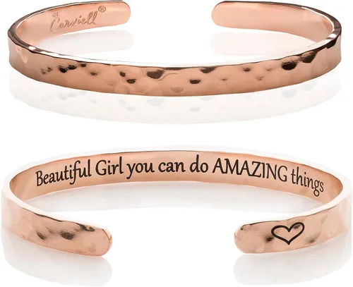 Miniatura 12 de Carviell Pulseras grabadas para mujer, inspiradoras, amistad, amor, mamá, hija, hermana, cristiana, graduación, conmemoración y regalos de boda, más
