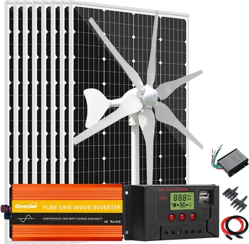 Miniatura 21 de Kit solar de viento de 640 W, kit de carga de batería de 12 V: generador de turbina eólica de 400 W + 2 paneles solares de 120 W + controlador +