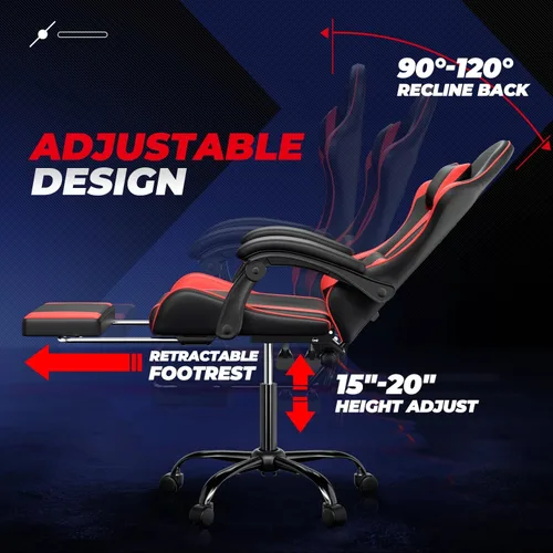 Miniatura 9 de Auto Dynasty Silla para videojuegos ergonómica, silla de oficina de respaldo alto con soporte lumbar ajustable, apoyabrazos articulado, apoyacabezas