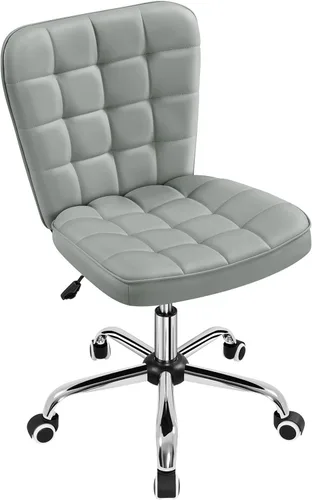 Miniatura 10 de Yaheetech Silla de Escritorio de Oficina Moderna Acolchada sin Brazos de Computadora Tapizada en Cuero Sintético con Altura de Asiento Ajustable
