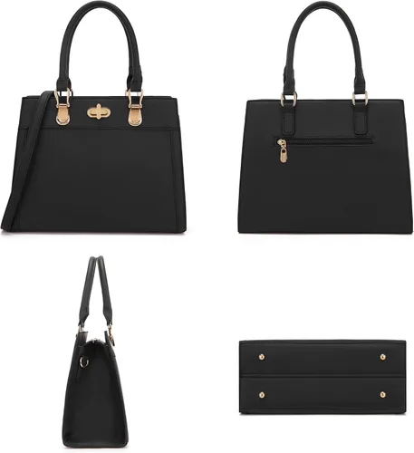 Miniatura 3 de Conjunto de bolso para mujer, bolso de mano, bolso de hombro, asa superior, bolsa de trabajo, bolsa cruzada a juego, 2 piezas