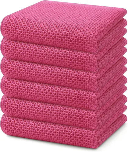 Miniatura 89 de Homaxy Paños de cocina de 100% algodón con tejido de gofre, ultra suaves, absorbentes, de secado rápido, 12 x 12 pulgadas, paquete de 6, amarillo