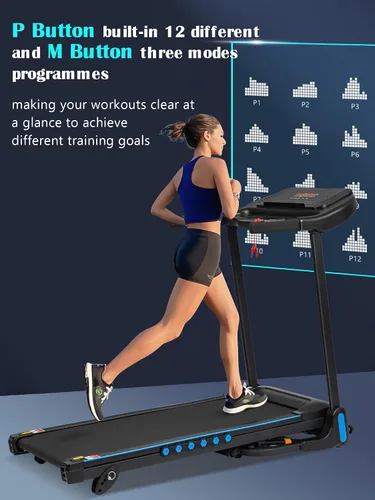 Miniatura 8 de Merax Cinta de correr inclinada: cinta de correr 4 en 1 con inclinación 6%, cinturón de 7 capas de capacidad de 350 libras, cintas de correr