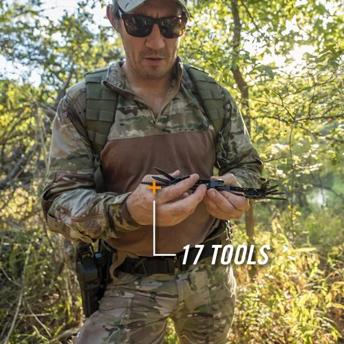 Miniatura 7 de Gerber Gear Truss Multiherramienta, regalos para hombres, alicates de punta de aguja EDC 17 en 1, incluye cuchillo de bolsillo, destornillador