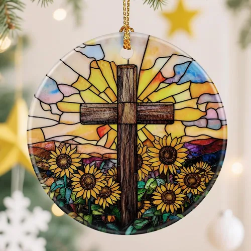 Miniatura 15 de Adorno de Cruz Católica, Adornos de Navidad Cristianos, Adornos de Árbol de Navidad, Decoración Religiosa de Vacaciones Regalos para Cristianos