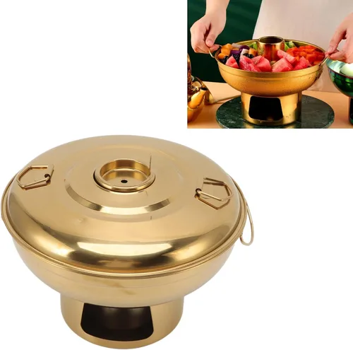 Miniatura 7 de Olla de acero inoxidable portátil de carbón de leña pequeña olla de hielo seco pequeña para una persona té de leche para suministros para el hogar