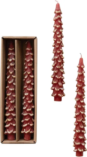 Miniatura 24 de Creative Co-Op Velas cónicas en forma de árbol sin perfume, color beige ponche de huevo, juego de 2 en caja Ponche de huevo beige