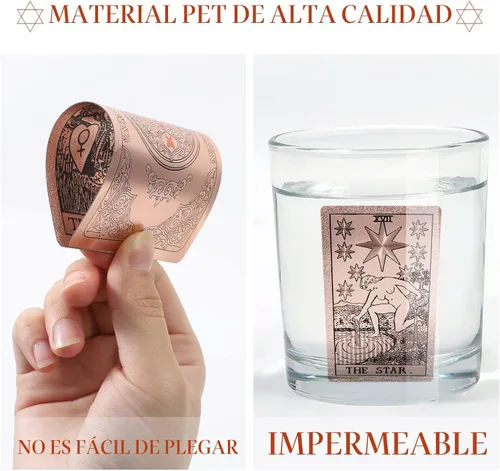Miniatura 4 de Cartas de Tarot para Principiantes Cartas de Tarot Impermeables con Libro Guía Lámina Dorada con Significados en Ellas 78 Cartas Originales Clásicas