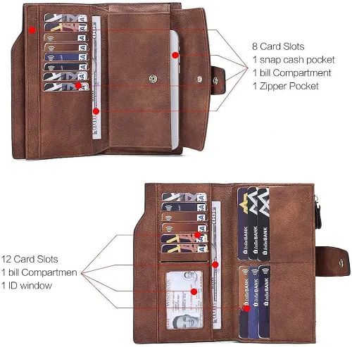 Miniatura 6 de CLUCI Mochila para mujer con monedero de cuero cartera grande para mujer