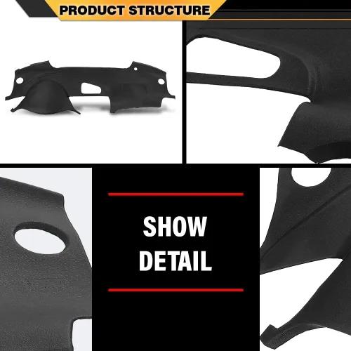 Miniatura 7 de CNNELL Cubierta de tablero compatible con Acura TL 2004-2008 negro 30408LLBLK