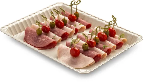 Miniatura 3 de Embellish Bandeja rectangular de plástico para servir de 9 x 13 pulgadas, paquete de 4, hueso