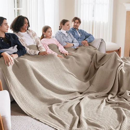Miniatura 61 de Bedsure Gentlesoft - Manta de 100 % algodón, tamaño Twin XL, para dormitorio universitario, transpirable y suave, manta Twin de tejido waffle