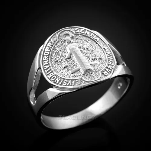Miniatura 2 de Anillo de plata de ley 925 de San Benito para mujer