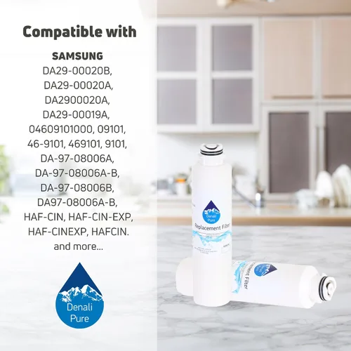 Miniatura 8 de Paquete de 4 filtros de agua de repuesto para refrigerador Samsung RF260BEAESR/AA-0001, compatible con Samsung DA29-00020B, DA29-00020A, cartucho
