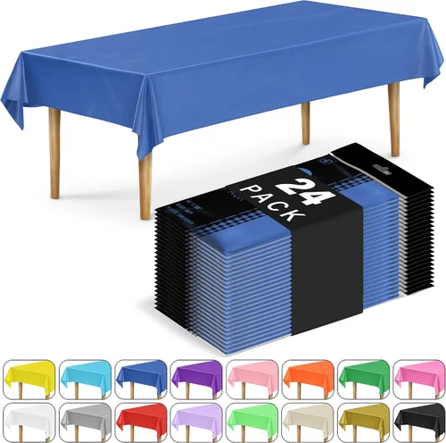 Miniatura 55 de DecorRack 2 Manteles rectangulares de plástico libres de BPA, 54 x 108 pulgadas, mantel de mesa para comedor, mantel rectangular para fiestas