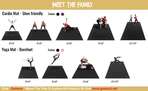 Miniatura 7 de GXMMAT Large Exercise Mat 6'x4'/6'x5'/6'x6'(7mm), Thick Workout Mats for Home Gym Flooring, Extra Wide Non-Slip Durable Cardio Mat, Shoe Friendly