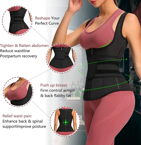 Miniatura 3 de FeelinGirl Waist Trainer for Women Latex Corset Cincher Vest Sport Workout Girdle Hourglass Body Shaper with Steel Bones