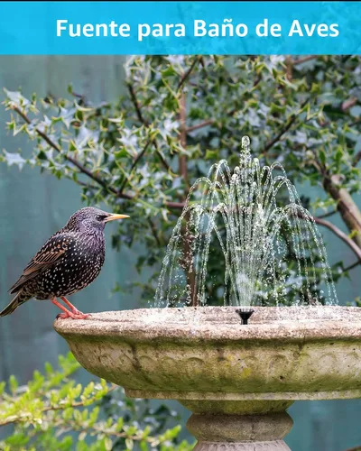 Miniatura 7 de Biling Fuente solar para baño de pájaros, kit de panel solar, bomba de agua solar para exteriores con tubo de 4 pies para baño de colibríes